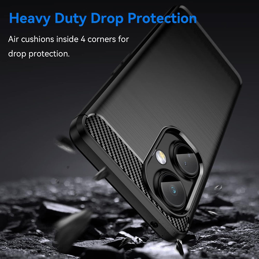 Deksel til OnePlus Nord CE 3 Lite, Techsuit, Karbon, Svart