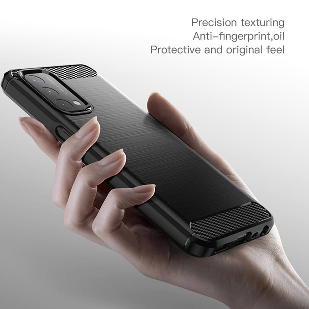 Deksel for OnePlus Nord N200 5G / Oppo A74 5G / A54 5G, Techsuit, Karbon, Svart