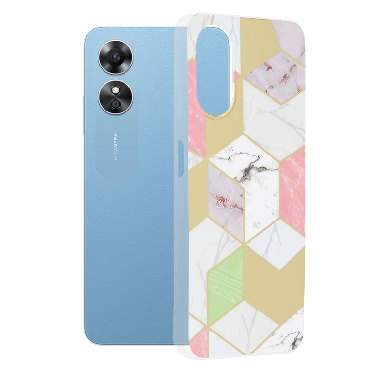 Deksel til Oppo A17, Techsuit, Marble, Lilla