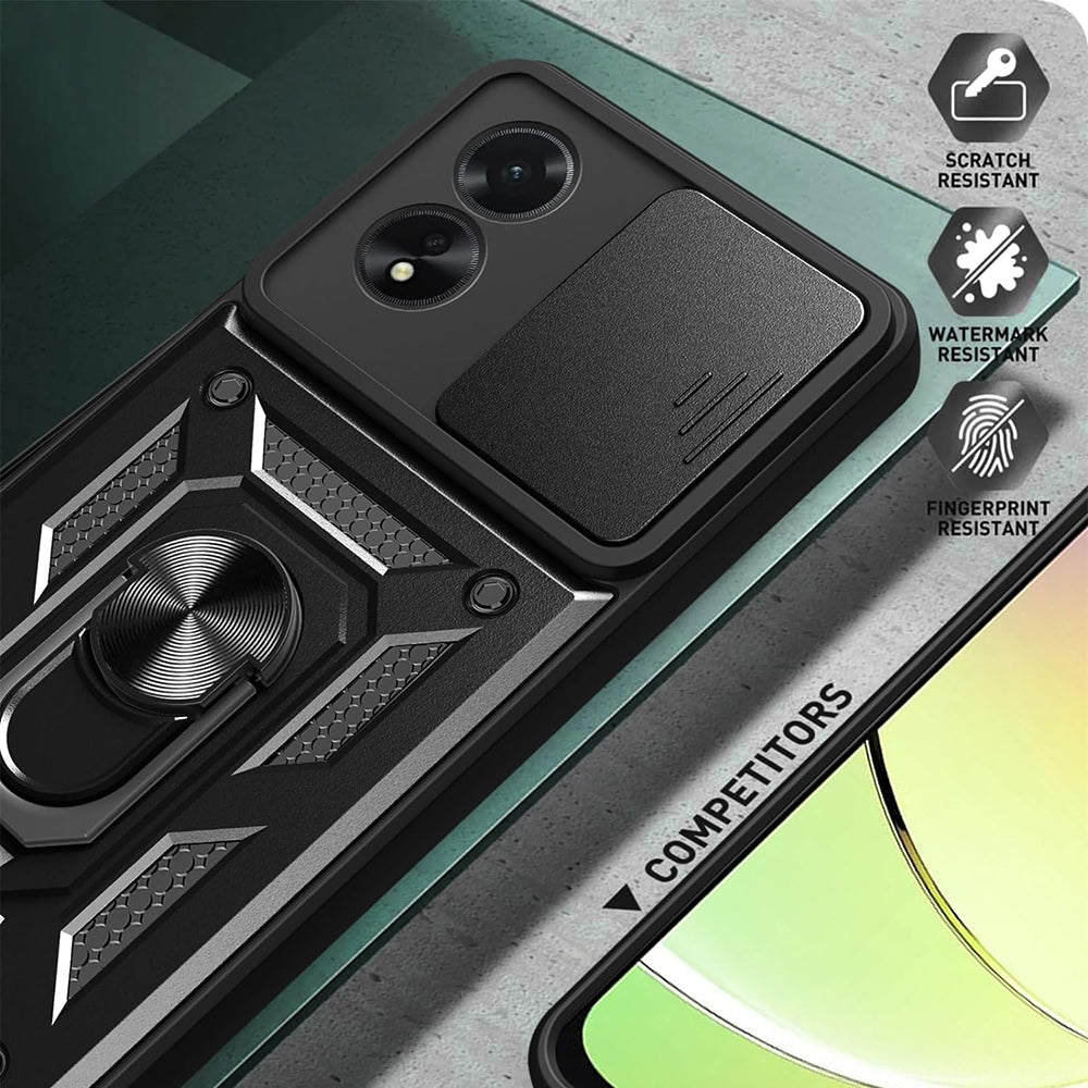 Deksel til Oppo A18 / A38, Techsuit, CamShield, Svart