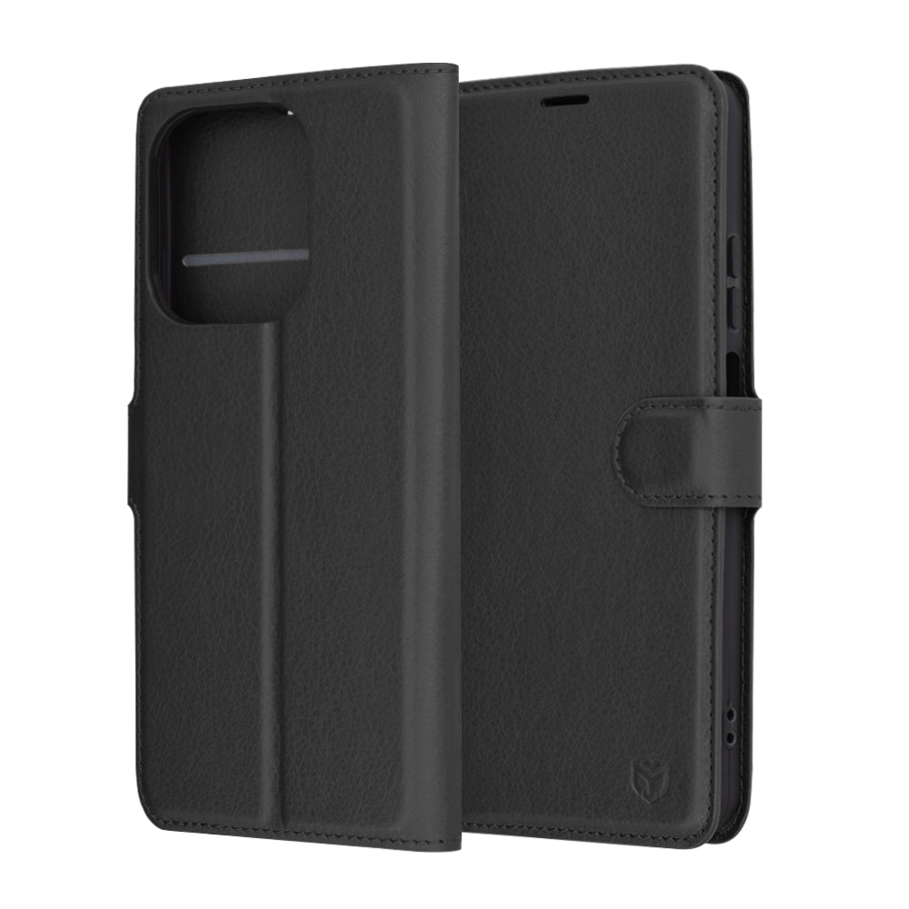 Deksel for Oppo A3 4G / A3, Techsuit, Leather Folio, Svart