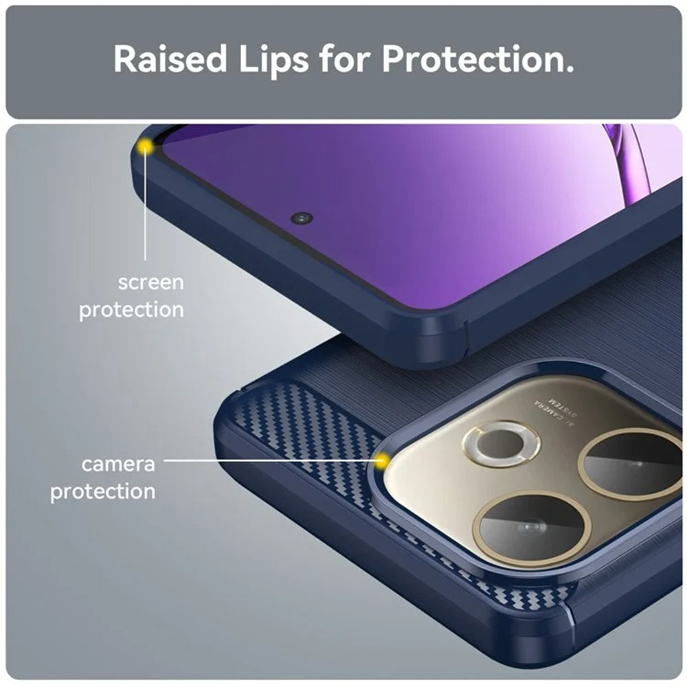 Deksel til Oppo A5 Pro 4G / A5 Pro, Techsuit, Karbon, Blå