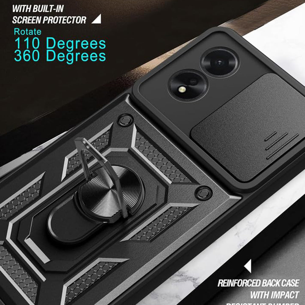 Deksel til Oppo A58 4G, Techsuit, CamShield, Svart