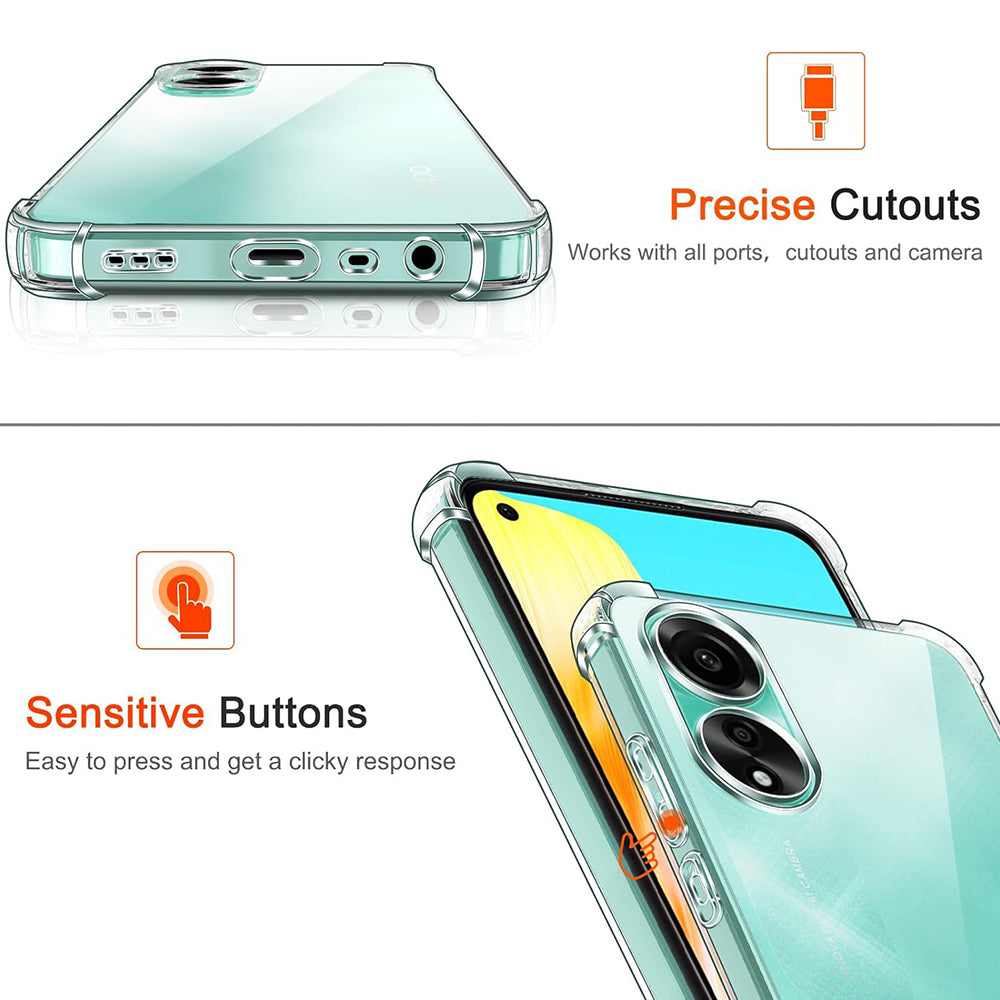 Deksel til Oppo A58 4G, Techsuit, Støtsikker Klar, Transparent