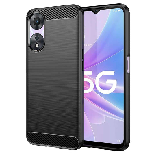 Deksel til Oppo A58 5G / A78 5G, Techsuit, Karbon, Svart
