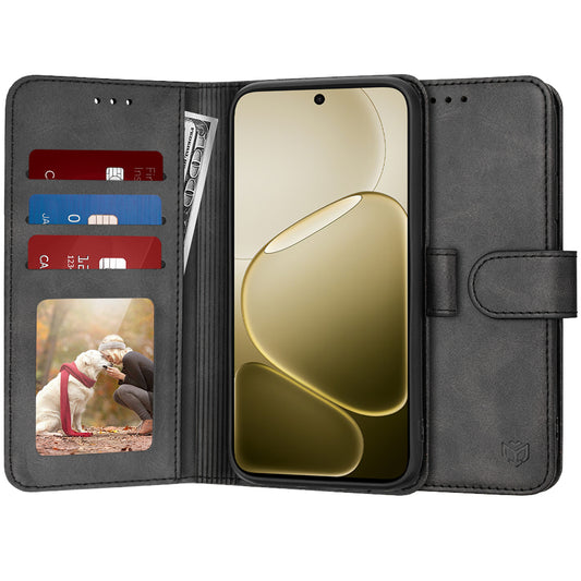 Deksel for Oppo A6 4G, Techsuit, Diary Book, Svart