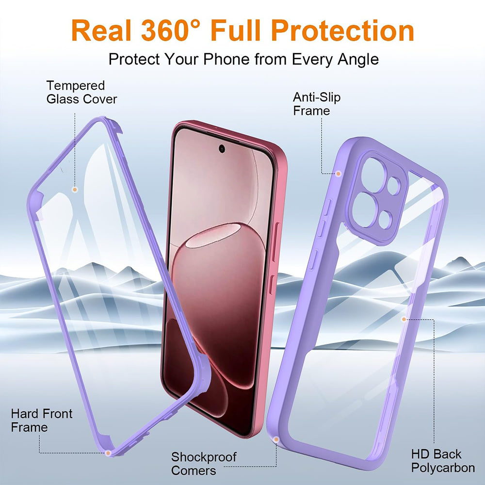 Deksel for Oppo A6 Pro 5G / A6 Pro 4G, Techsuit, ColorVerse 360, Lilla