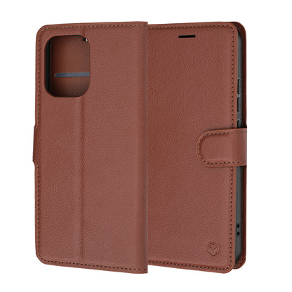 Deksel for Oppo A6 Pro 5G / A6 Pro 4G, Techsuit, lærfolio, brun