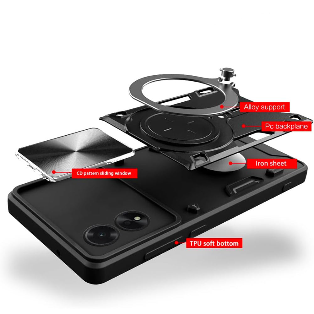 Deksel til Oppo A60, Techsuit, CamGuard Pro, Rød