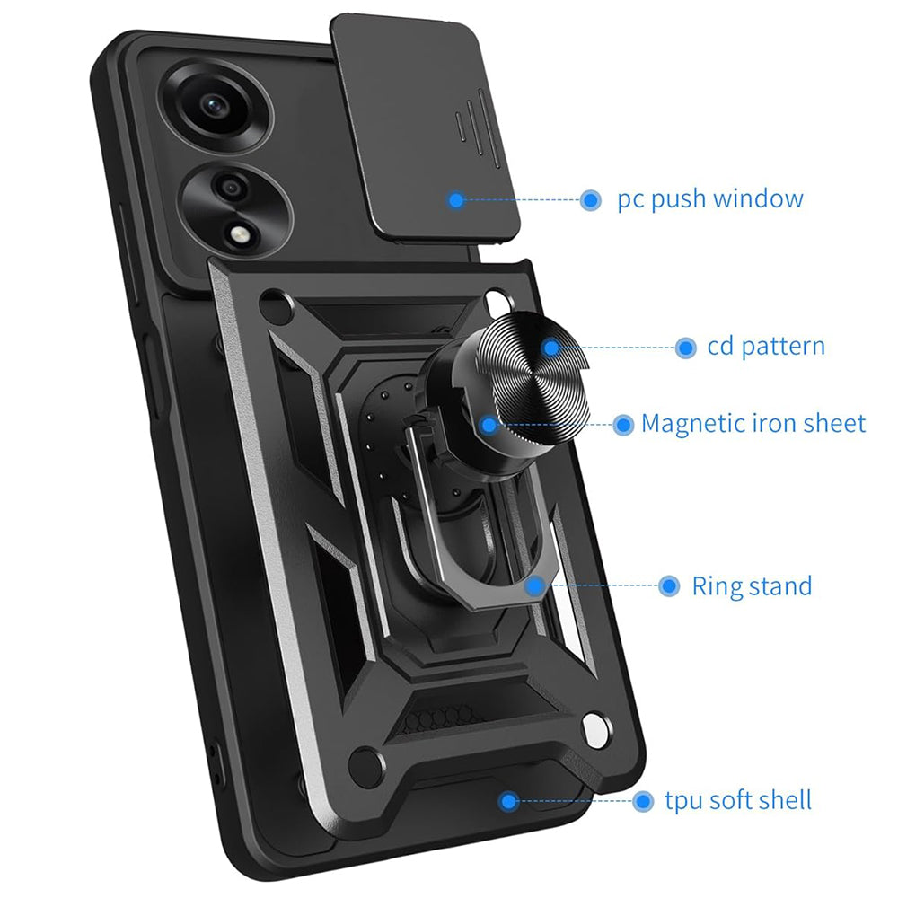 Deksel til Oppo A60, Techsuit, CamShield, Svart