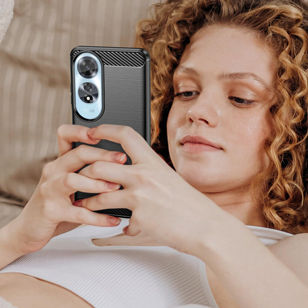 Deksel til Oppo A60, Techsuit, Karbon, Svart