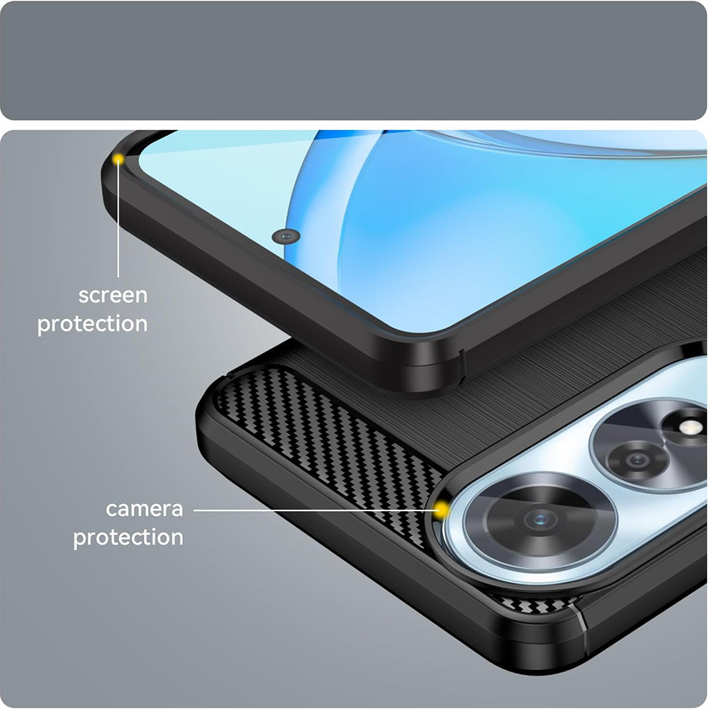Deksel til Oppo A60, Techsuit, Karbon, Svart