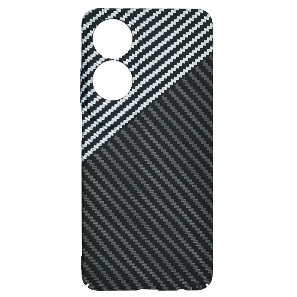 Deksel for Oppo A60, Techsuit, Carbonite FiberShell, Svart Grå