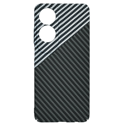 Deksel for Oppo A60, Techsuit, Carbonite FiberShell, Svart Grå