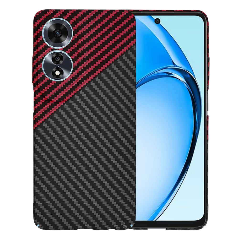 Deksel for Oppo A60, Techsuit, Carbonite FiberShell, Svart Rød