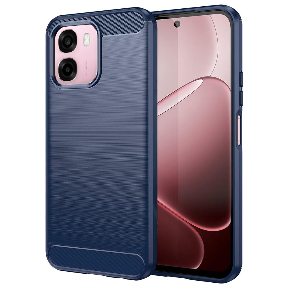 Deksel til Oppo A6k 4G / A6x 4G / A6x / A6 4G, Techsuit, Karbon, Blå