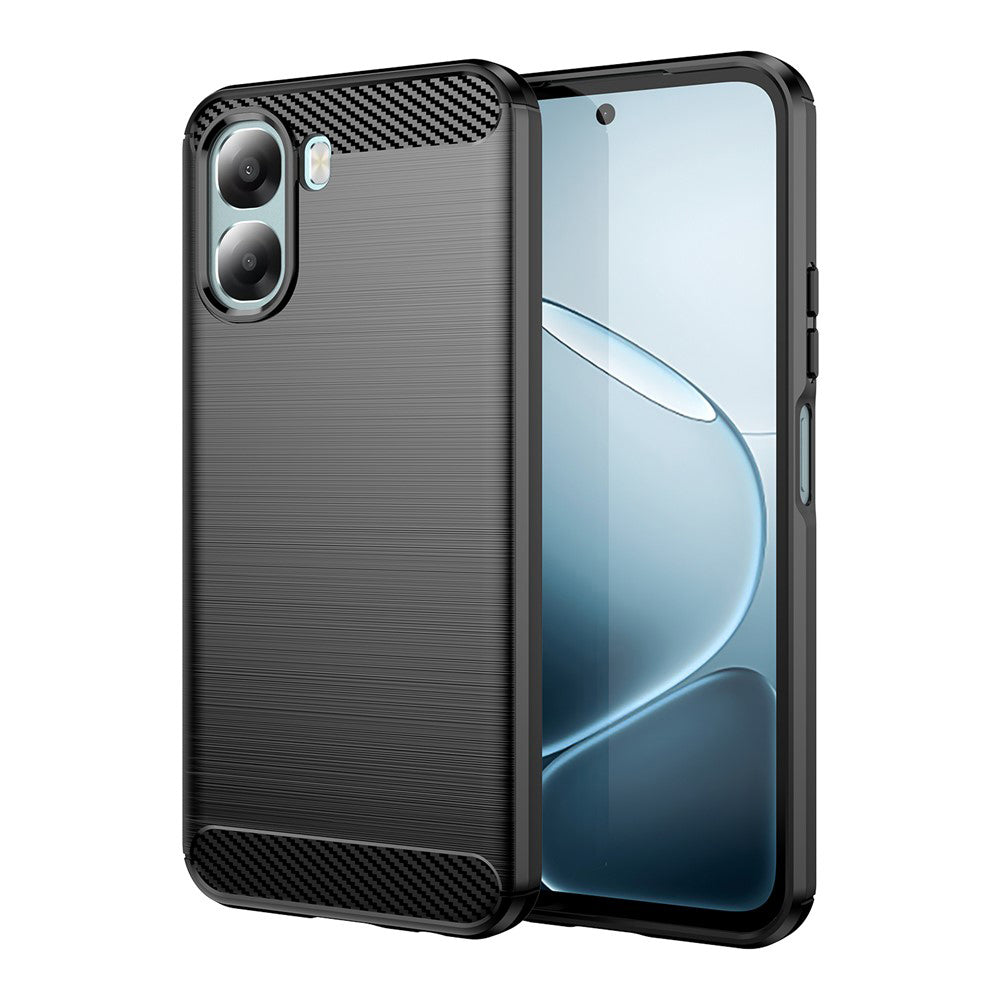 Deksel for Oppo A6x 4G / A6x, Techsuit, Karbon, Svart