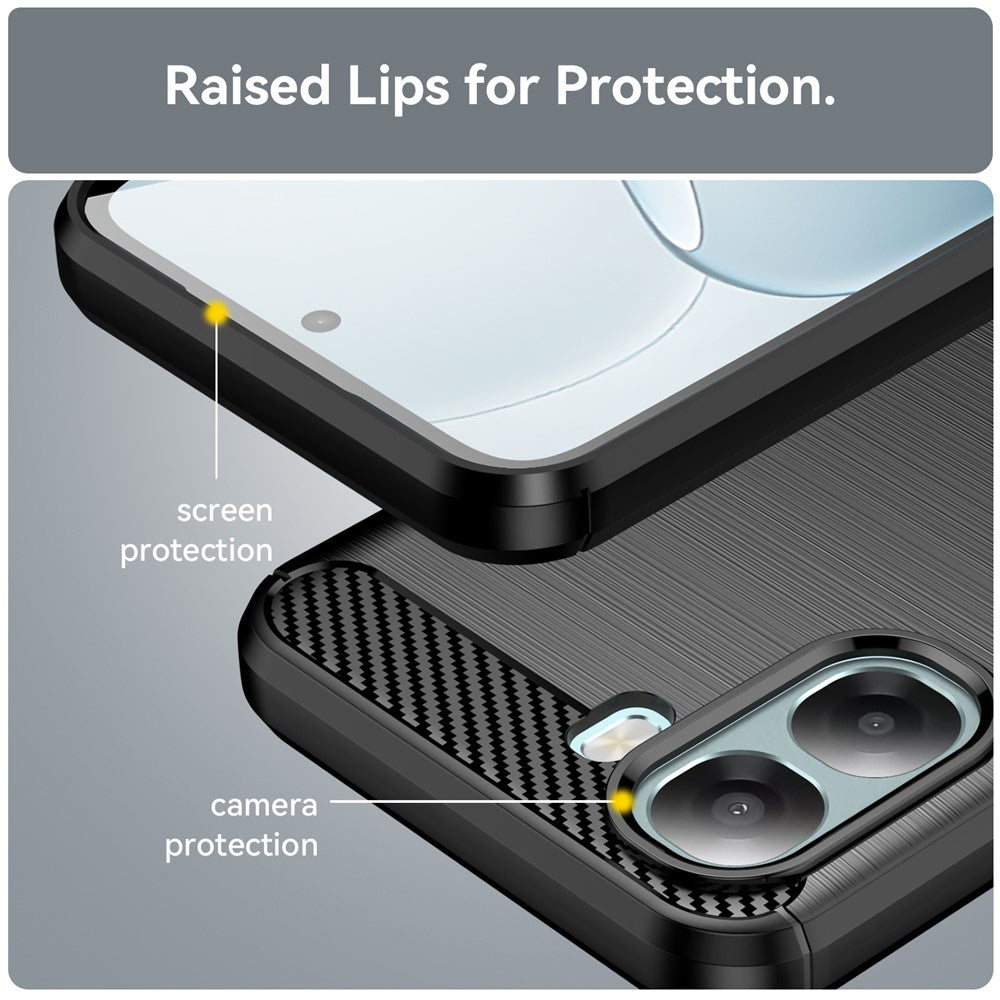 Deksel for Oppo A6x 4G / A6x, Techsuit, Karbon, Svart