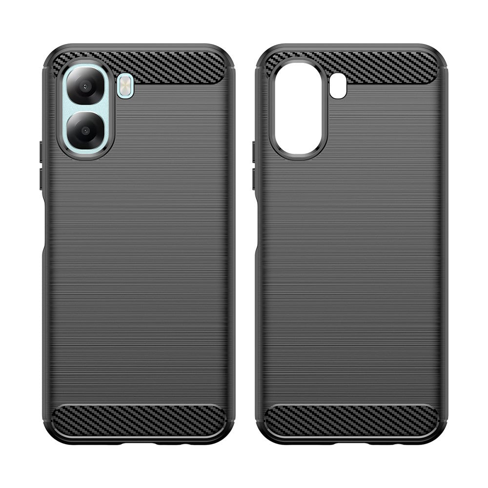 Deksel for Oppo A6x 4G / A6x, Techsuit, Karbon, Svart