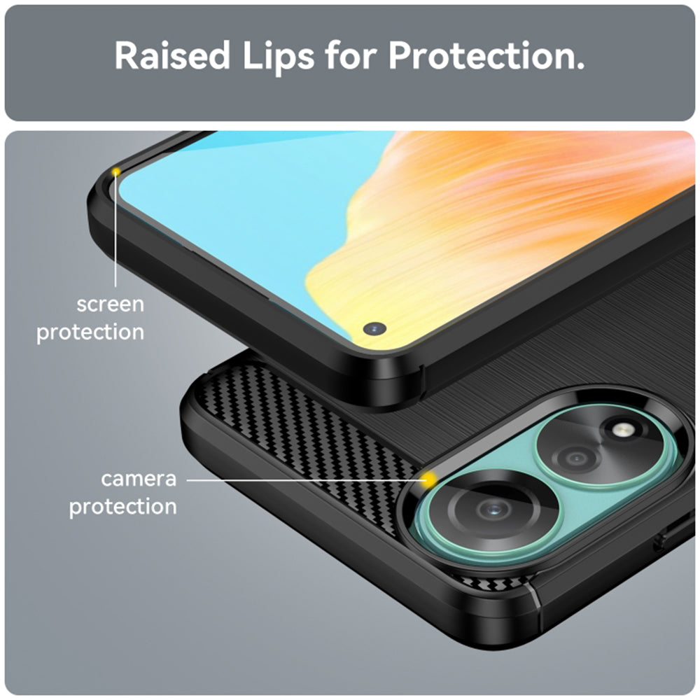 Deksel til Oppo A78 4G, Techsuit, Karbon, Svart