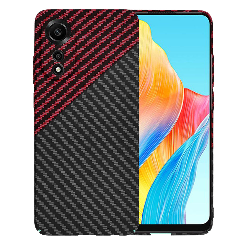 Deksel for Oppo A78 4G, Techsuit, Carbonite FiberShell, Svart Rød