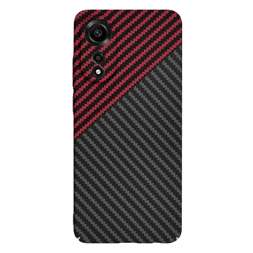 Deksel for Oppo A78 4G, Techsuit, Carbonite FiberShell, Svart Rød