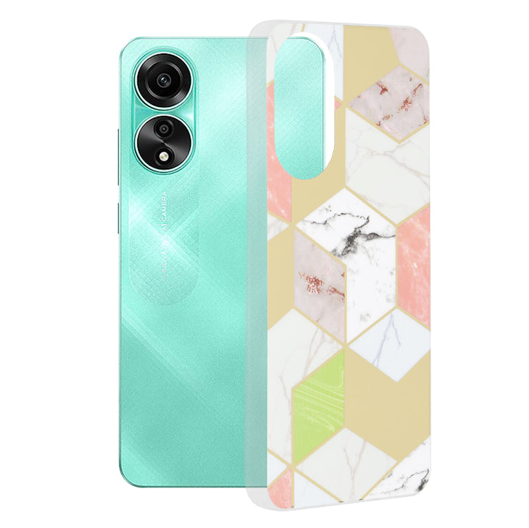 Deksel til Oppo A78 4G, Techsuit, Marmor, Lilla