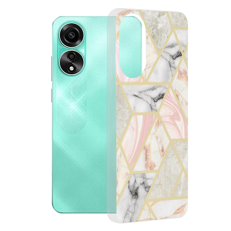 Deksel til Oppo A78 4G, Techsuit, Marble, Rosa