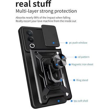 Deksel for Oppo A80, Techsuit, CamShield, Svart