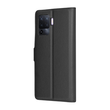 Deksel for Oppo A94 / Reno5 Lite, Techsuit, Leather Folio, Svart