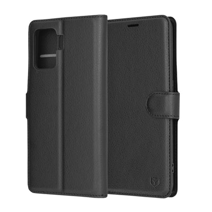 Deksel for Oppo A94 / Reno5 Lite, Techsuit, Leather Folio, Svart