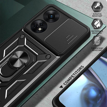 Deksel for Oppo A98, Techsuit, CamShield, Svart