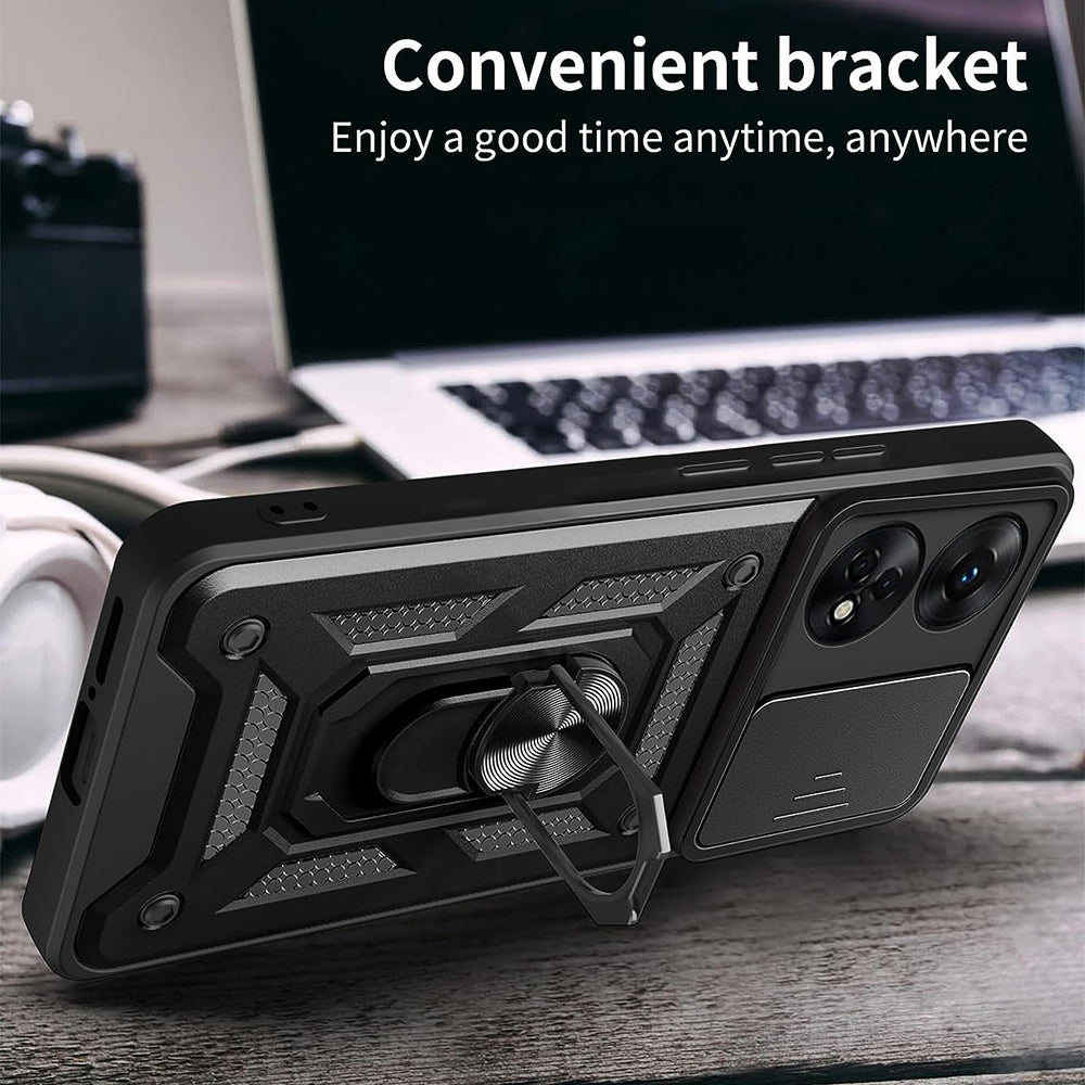 Deksel for Oppo A98, Techsuit, CamShield, Svart