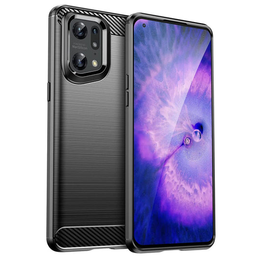 Deksel for Oppo Find X5 Pro, Techsuit, Karbon, Svart