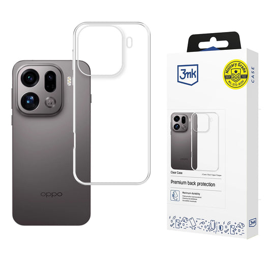 Deksel til Oppo Find X9 Pro, 3MK, Klar, Transparent