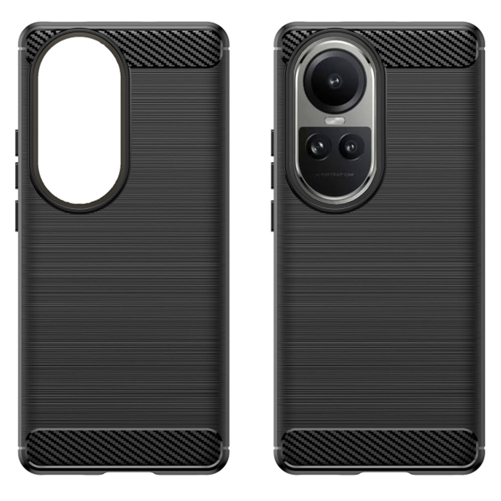 Deksel til Oppo Reno10 / Reno10 Pro, Techsuit, Karbon, Svart