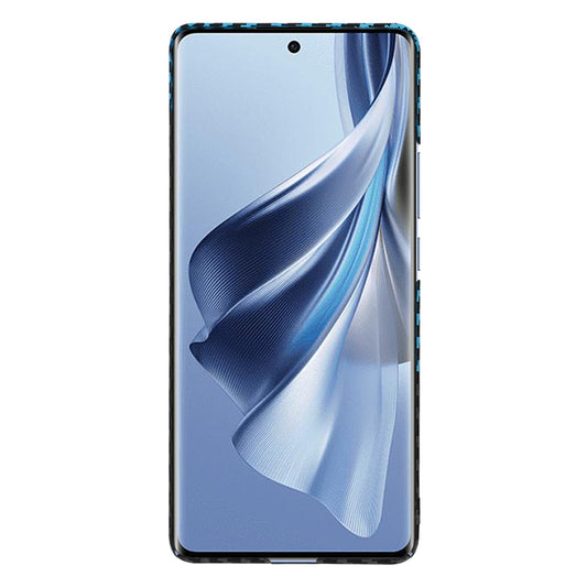 Deksel for Oppo Reno10 / Reno10 Pro, Techsuit, Carbonite FiberShell, Svart Bleu
