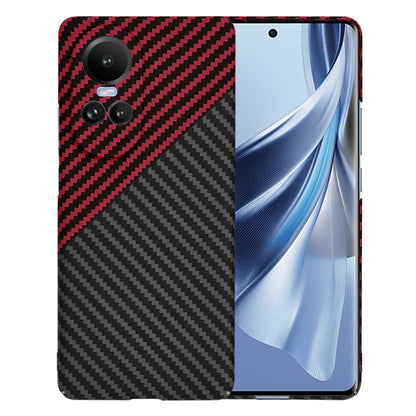 Deksel for Oppo Reno10 / Reno10 Pro, Techsuit, Carbonite FiberShell, Svart Rød