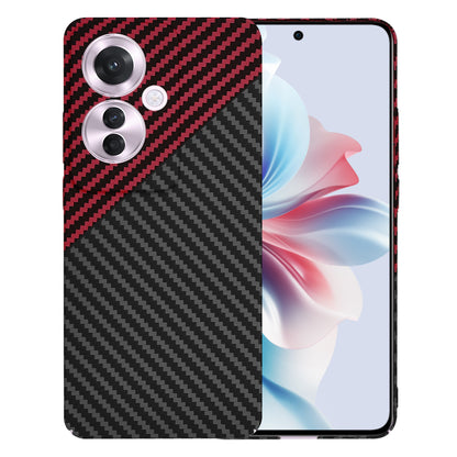 Deksel for Oppo Reno11 F, Techsuit, Carbonite FiberShell, Svart Rød