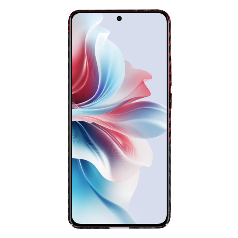 Deksel for Oppo Reno11 F, Techsuit, Carbonite FiberShell, Svart Rød