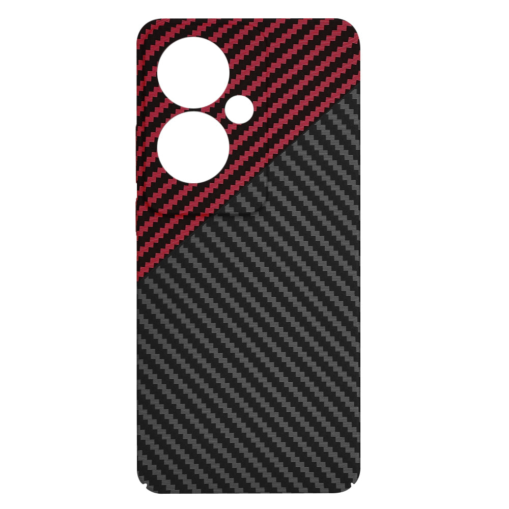 Deksel for Oppo Reno11 F, Techsuit, Carbonite FiberShell, Svart Rød