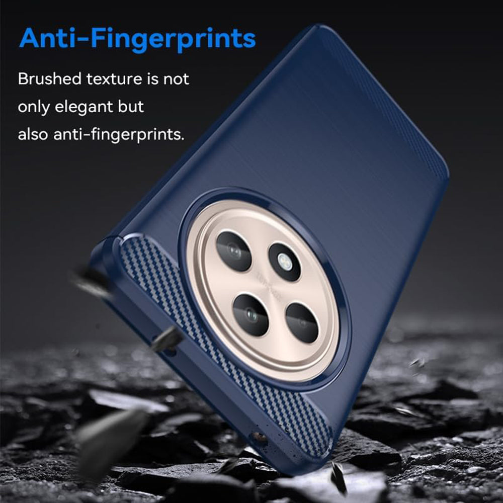 Deksel for Oppo Reno12 FS 5G / Reno12 FS 4G / Reno12 F 4G / Reno12 F, Techsuit, Karbon, Blå