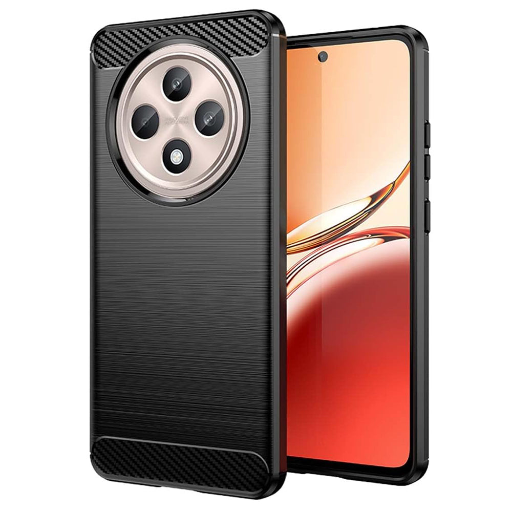 Deksel for Oppo Reno12 FS 5G / Reno12 FS 4G / Reno12 F 4G / Reno12 F, Techsuit, Karbon, Svart