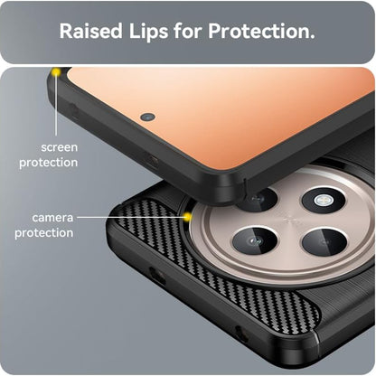 Deksel for Oppo Reno12 FS 5G / Reno12 FS 4G / Reno12 F 4G / Reno12 F, Techsuit, Karbon, Svart
