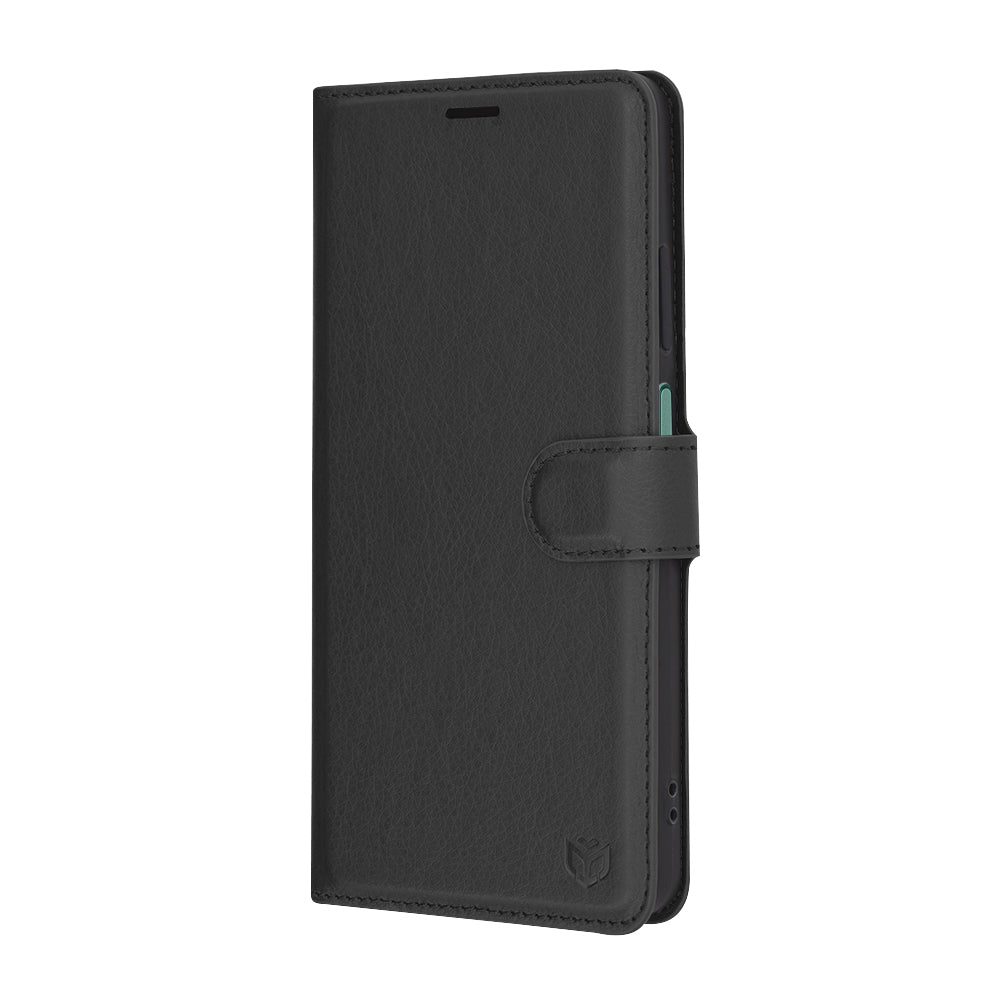 Deksel for Oppo Reno12 FS 5G / Reno12 FS 4G / Reno12 F 4G / Reno12 F, Techsuit, Lær Folio, Svart