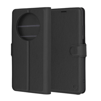 Deksel for Oppo Reno12 FS 5G / Reno12 FS 4G / Reno12 F 4G / Reno12 F, Techsuit, Lær Folio, Svart