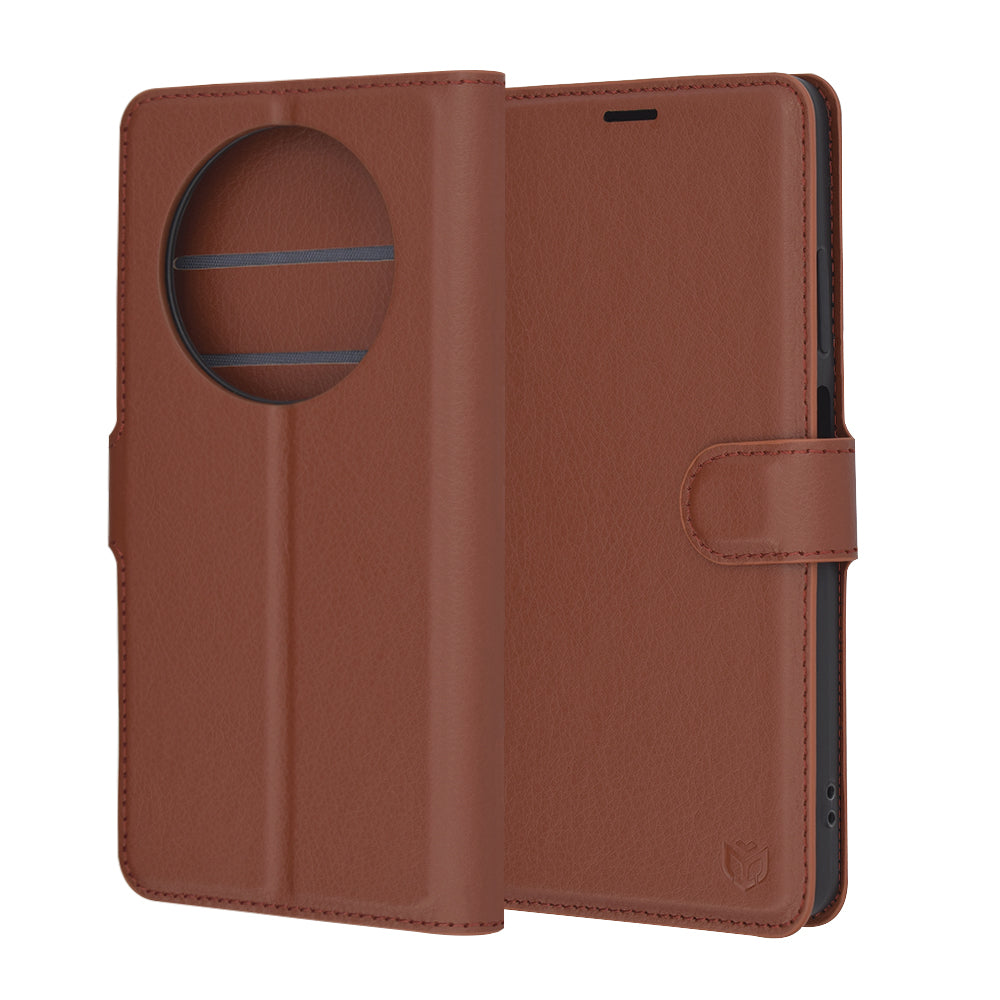 Deksel for Oppo Reno12 FS 5G / Reno12 FS 4G / Reno12 F 4G / Reno12 F, Techsuit, Leather Folio, Brun