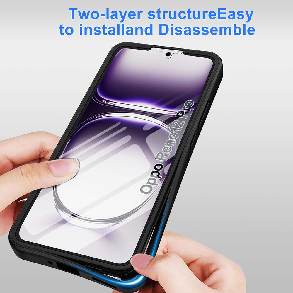 Deksel for Oppo Reno12 Pro, Techsuit, ColorVerse 360, Svart