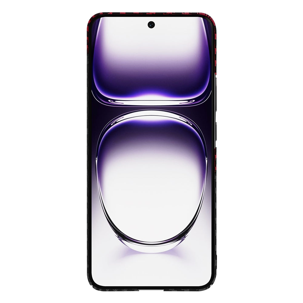Deksel til Oppo Reno12, Techsuit, Carbonite FiberShell, Svart Rød