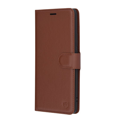 Deksel for Oppo Reno12, Techsuit, Leather Folio, Brun